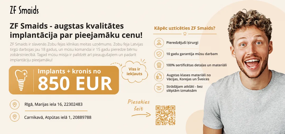 Имплант + коронка от 850 EUR